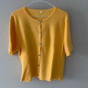 Yellow cardigan